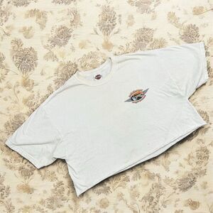 Harley Davison White Graphic Logo Biker Crop XL Motorcycle Cut Off
